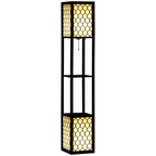 Floor Lamp with Shelves, Black