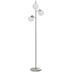 3-Light Globe Floor Lamp, Silver