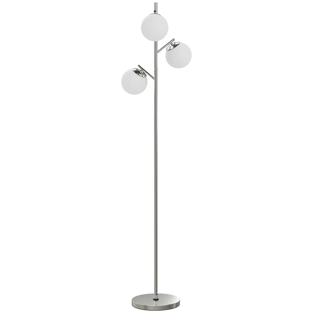 3-Light Globe Floor Lamp, Silver