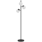 3-Light Globe Floor Lamp, Black