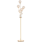 Modern 5-Light Crystal Floor Lamp, Gold