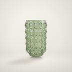 Green retro bubble glass vase, 30cm