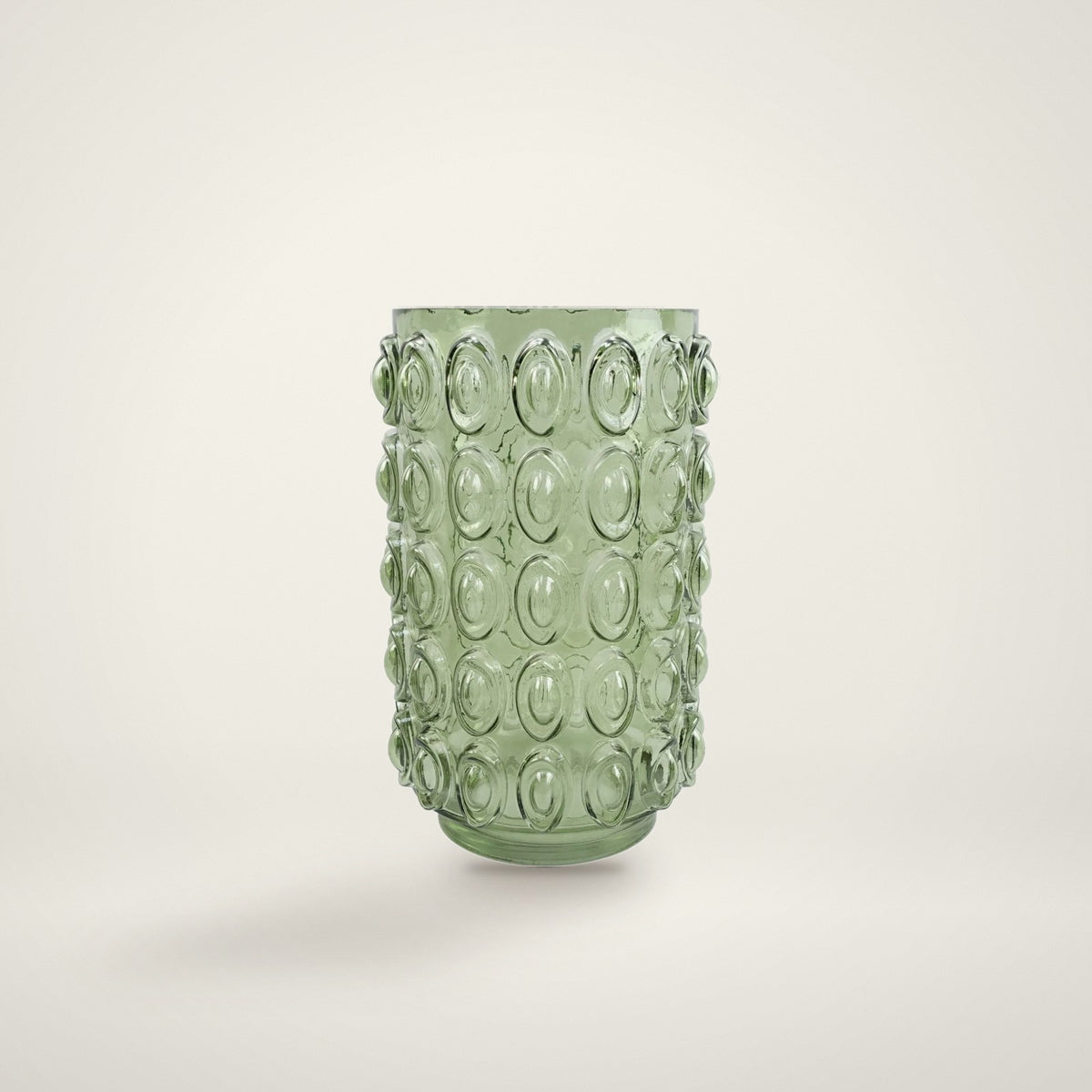 Green retro bubble glass vase, 30cm