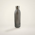 Smoke grey diamond glass vase, 50cm